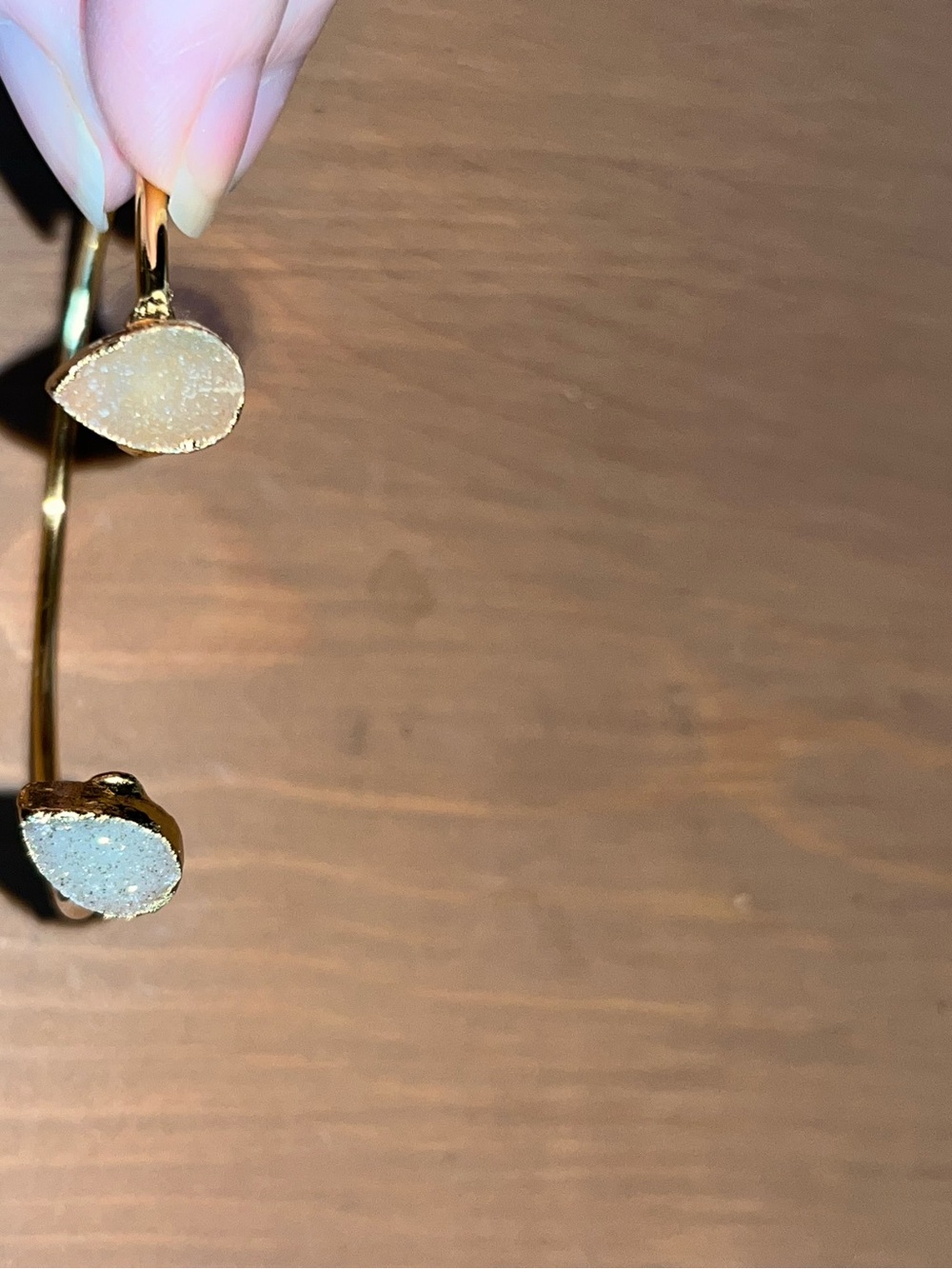 Druzy quartz gold tone bracelet sparkle new one of a kind elegant design